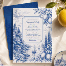 Fête de fiançailles Toile Côtière Italienne Bleue