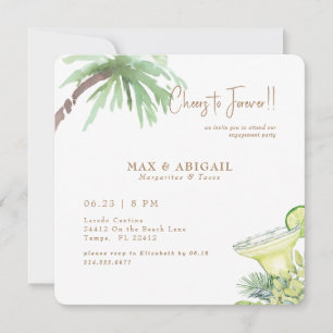 Invitation Fête de fiançailles Tropical Margaritas & Tacos