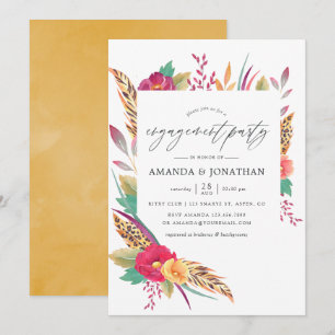Invitation Fête de fiançailles Watercolor Safari