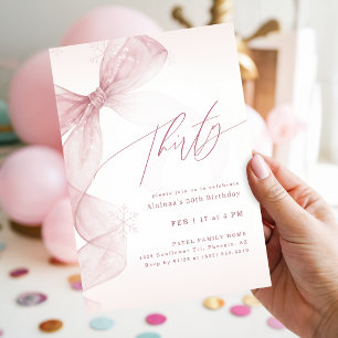 Invitation Fête de fille pour trentième anniversaire d'hiver