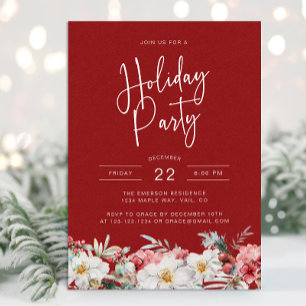 Invitation Fête de fin d'année botanique de Noël