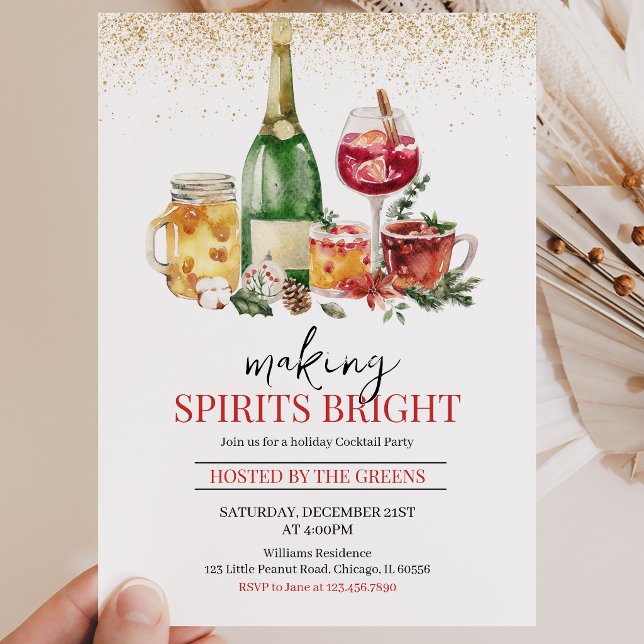Invitation Fête de fin d'année Making Spirits Bright (Créateur téléchargé)