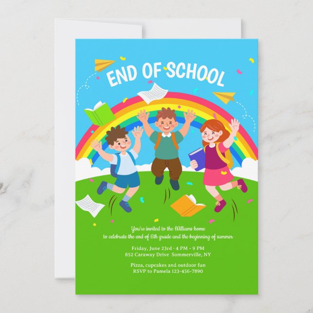 Invitation Fête de fin d'année scolaire (Devant)