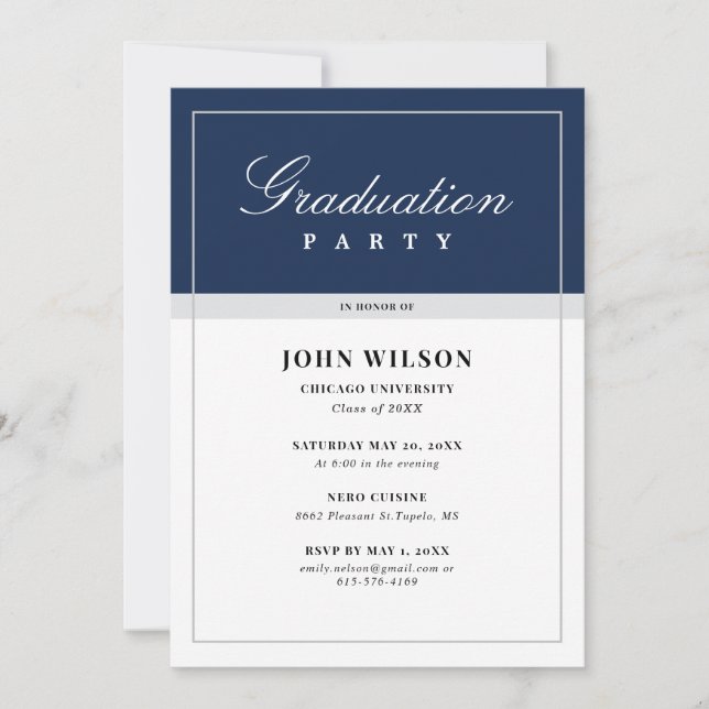 Invitation Fête de fin d'études (Devant)