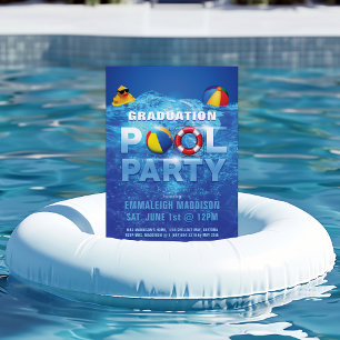 Invitation Fête de fin d'études au bord de la piscine