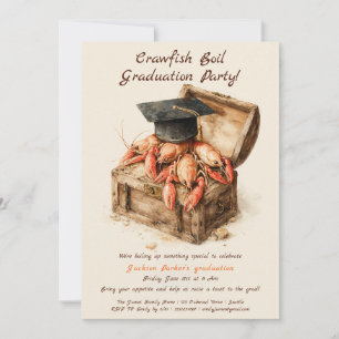 Invitation Fête de fin d'études au court-bouillon d'écrevisse