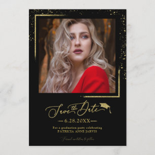 Invitation Fête de fin d'études chic écriture Save The Date P