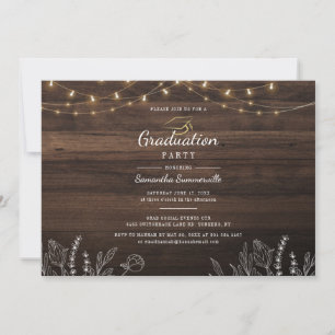 Invitation Fête de fin d'études diplômés Rustic Script promot
