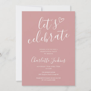 Invitation Fête de fin d'études Dusty Rose Let's Celebrate Sc