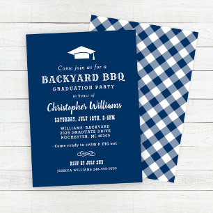 Invitation Fête de fin d'études élégante dans le jardin en bl