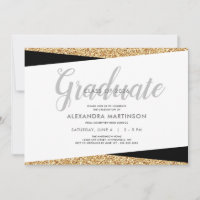 Fête de fin d'études paillettes or faux élégant