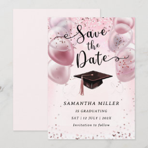 Invitation Fête de fin d'études personnalisée Enregistrez la 