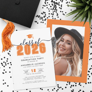 Invitation Fête de fin d'études Photo Orange