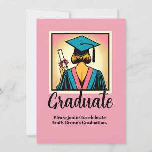 Invitation Fête de fin d'études sur mesure Pop Art