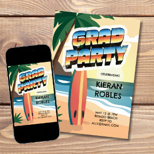 Invitation Fête de fin d'études Surf's Up