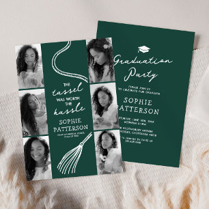 Invitation Fête de fin d'études verte Grad Tassel 6 Photo