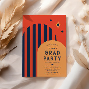 Invitation Fête de fin d'études Vintage Rétro