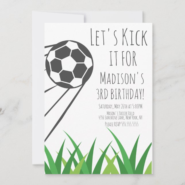 Invitation Fête de football moderne Anniversaire Balle de spo (Devant)
