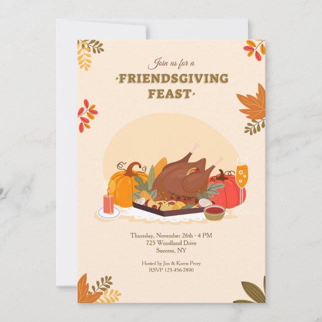 Invitation Fête de Friendsgiving (Devant)