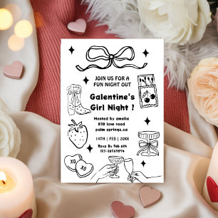 Invitation Fête de Galentine, Nuit de la Saint-Valentin Ceris