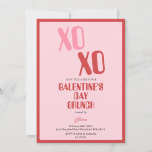 Invitation Fête de Galentine Rose Brunch Amitié