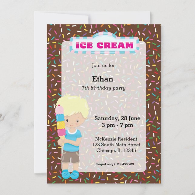 Invitation Fête de glace (Devant)
