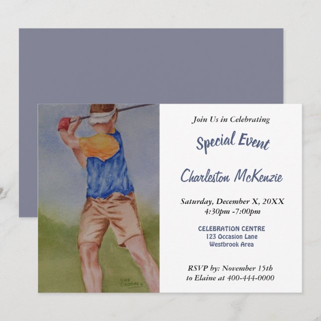 INVITATION FÊTE DE GOLF (Devant / Derrière)