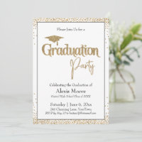 Fête de graduation Bordée Gold Confetti