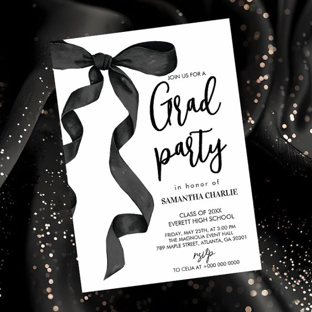 Invitation Fête de graduation de la cale noire (Créateur téléchargé)