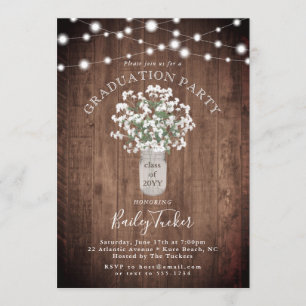 Invitation Fête de graduation du Mason Jar Floral