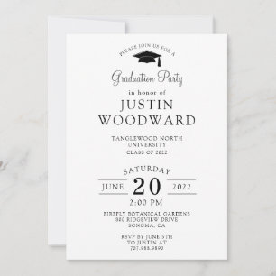 Invitation Fête de graduation en typographie moderne simple