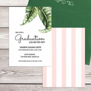 Invitation Fête de graduation MidCentury Moderne feuille de b