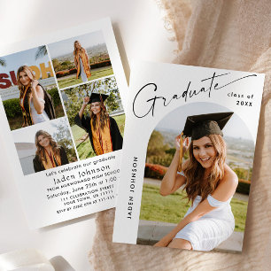 Invitation Fête de graduation minimaliste moderne de 5e année