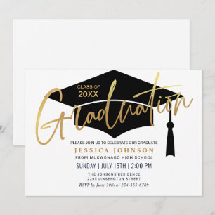 Invitation Fête de graduation minimaliste simple moderne