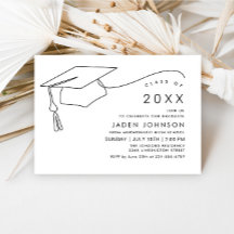 Fête de graduation minimaliste simple moderne