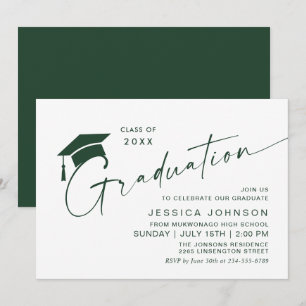 Invitation Fête de graduation minimaliste simple moderne