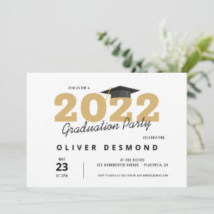 Invitation Fête de graduation minimaliste simple moderne