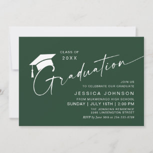 Invitation Fête de graduation minimaliste simple moderne
