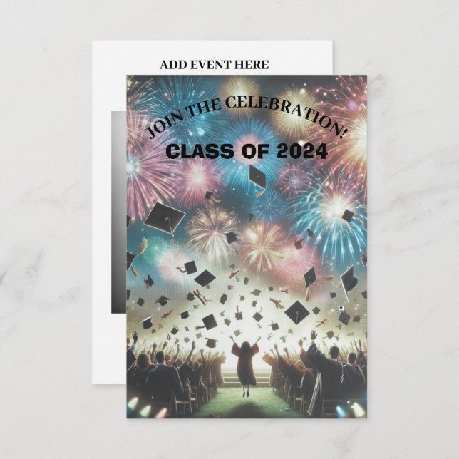 Invitation Fête de graduation moderne élégante (Devant / Derrière)