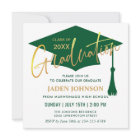 Fête de graduation moderne simple dorée verte