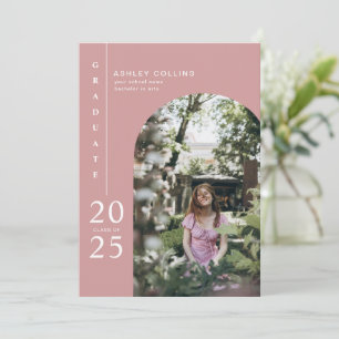 Invitation Fête de Graduation photo de l'Arche rose Dusty mod