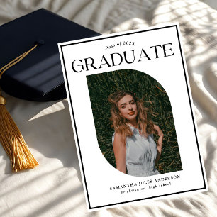 Invitation Fête de graduation photo de script moderne