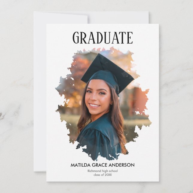 Invitation Fête de graduation photo géométrique et design (Devant)