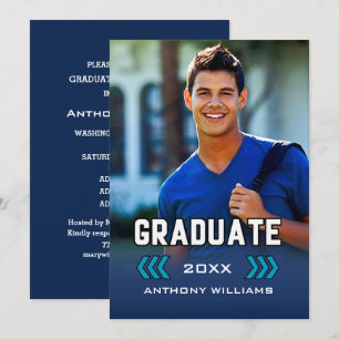 Invitation Fête de graduation photo personnalisée