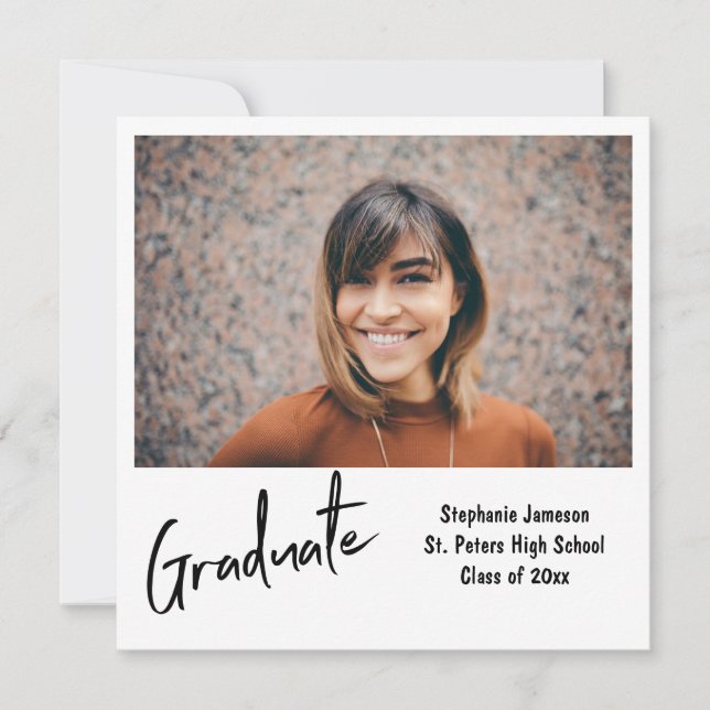 Invitation Fête de graduation photographique et typographie i (Devant)