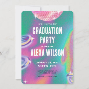 Invitation Fête de graduation rétro y2k