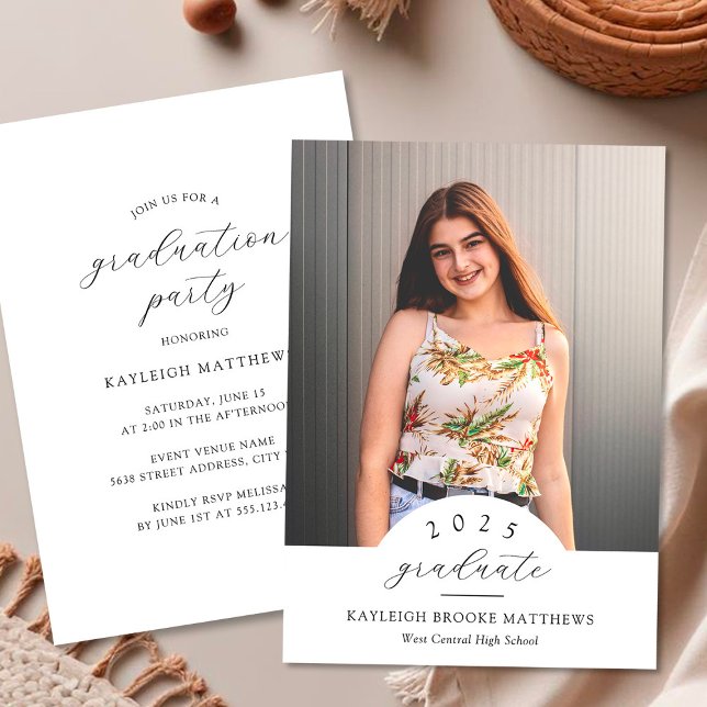 Invitation Fête de graduation simple et élégante de l'année A (Créateur téléchargé)
