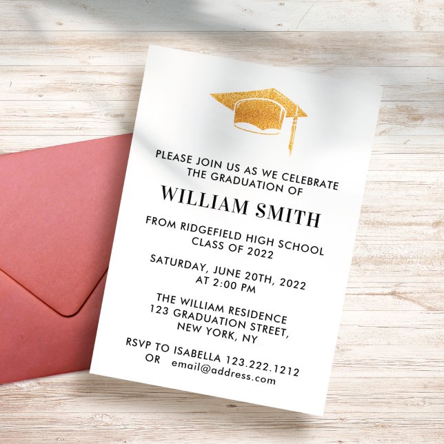 Invitation Fête De Graduation Simple Et Moderne (Créateur téléchargé)