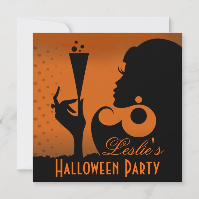Invitation Fête de Halloween avec Cocktail (Devant)