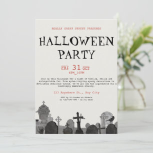 Invitation Fête de Halloween Vintage Terreur, Halloween modif